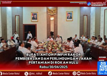Bupati Anton Pimpin Rakor Pembebasan dan Perlindungan Lahan Pertanian di Rokan Hulu