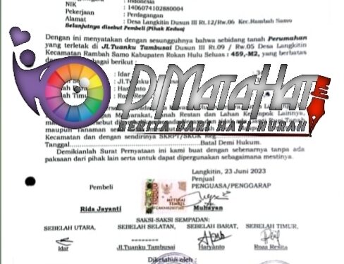 Kades Langkitin (RN) Digugat Ke PN Rokan Hulu, atas Terbitkan Surat SKGR Atas Tanah Warisan Sepihak