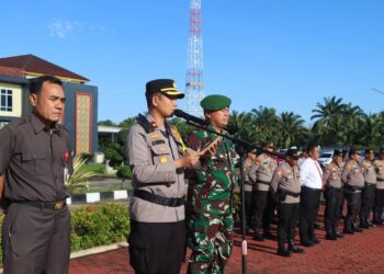 Polres Rokan Hulu Gelar Apel Pasukan Operasi Lilin Lancang Kuning 2024 untuk Pengamanan Natal dan Tahun Baru