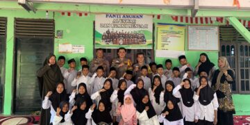 Kanit Binmas Dan Bhabinkamtibmas Polsek Rambah Gelar Giat Jum’at Berkah Di Panti Asuhan Al-Uswah