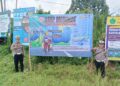 Satlantas Polres Rokan Hulu Gelar Kampanye Keselamatan Berlalu Lintas Melalui Pemasangan Spanduk Himbauan