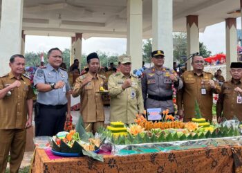 Kalapas Pasir Pangarayan Hadiri Apel Pagi dan Syukuran Pemakaian Danau Gunung Sari Desa Pasir Intan