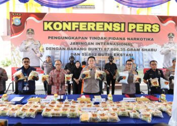 POLDA RIAU UNGKAP NARKOBA JARINGAN INTERNASIONAL
