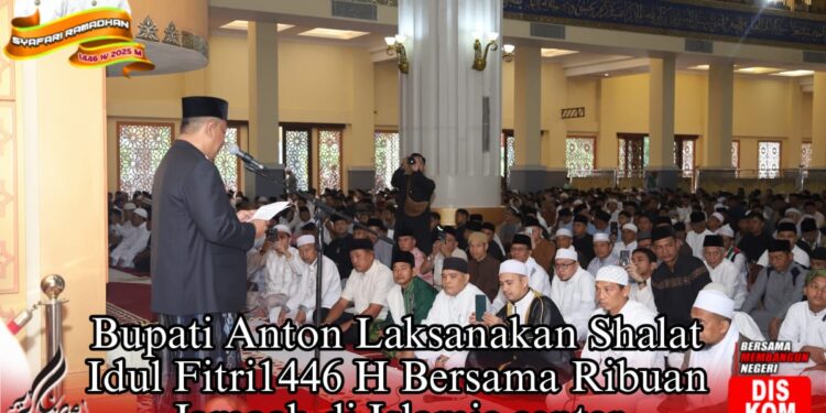 Bupati Anton Laksanakan Shalat Idul Fitri 1446 H bersama Ribuan Jamaah di Islamic Center