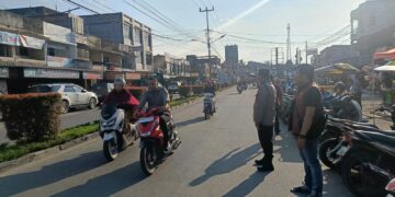 Polsek Ujung Batu Amankan Pasar Ramadhan, Wujudkan Lalu Lintas Lancar dan Kondusif