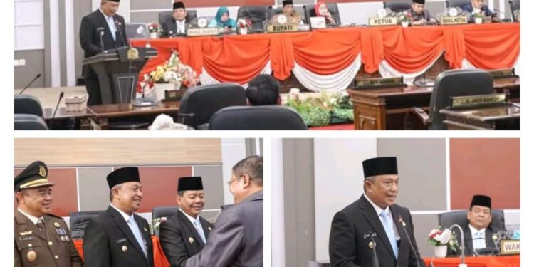 DPRD Rokan Hulu Gelar Rapat Paripurna Sertijab & Pidato Perdana Bupati Anton ST, MM