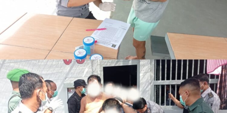 Terus Pastikan Ramadhan Berjalan Tertib, Lapas Pasir Pangarayan Geledah & Tes Urine Wbp Bersama TNI