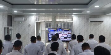 Lapas Pasir Pangarayan Ikuti Apel Pagi dan Halal Bihalal 3 Kementerian