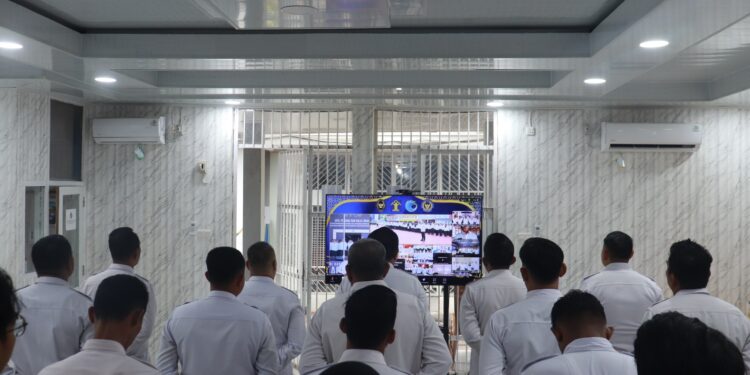 Lapas Pasir Pangarayan Ikuti Apel Pagi dan Halal Bihalal 3 Kementerian