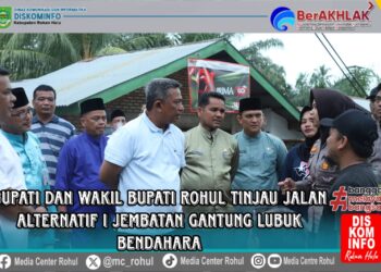 Demi Kelancaran Transportasi Selama Jembatan Utama Sei-Rokan Ditutup, Bupati Dan Wakil Bupati Rohul Tinjau Jalan Alternatif I Jembatan Gantung Lubuk Bendahara