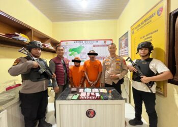 Kapolsek AKP Ulik Iwanto dan Team Sparta Polsek Kepenuhan Sergap Pasangan Suami Istri Pengedar Narkotika 