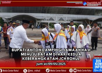 Bupati Anton Dampingi para Rombongan Menuju Batam di Hari Kedua Keberangkatan JCH Rohul