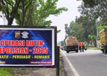 Dukung Program Zero ODOL dan Zero Accident, Ditlantas Polda Riau Tindak 76 Kendaraan dalam Razia Gabungan di Jalan SM Amin