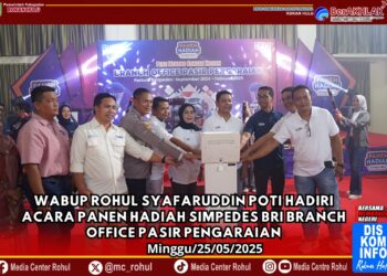 Wabup Rohul Syafaruddin Poti Hadiri acara Panen Hadiah Simpedes BRI Branch Office Pasir Pengaraian