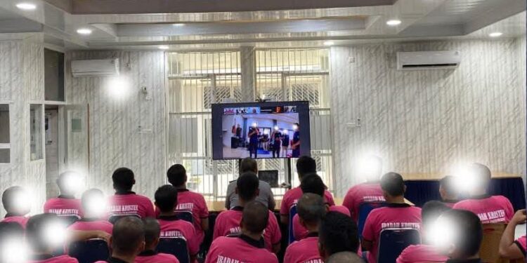 Ibadah Online Senin: Warga Binaan Nasrani Lapas Pasir Pangarayan Jalani Pembinaan Kepribadian