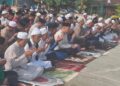 Sholat Istisqa, Kapolsek Rambah Hilir dan Warga Bersujud di Lapangan, Meminta Hujan Turun Segera