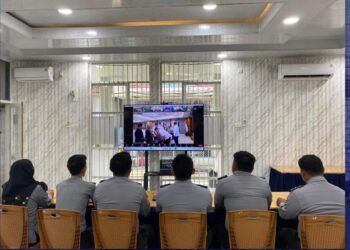 Lapas Pasir Pangarayan Ikuti Zoom Meeting Penandatanganan Kerja Sama Ditjenpas dengan 9 Mitra 