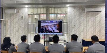 Lapas Pasir Pangarayan Ikuti Zoom Meeting Penandatanganan Kerja Sama Ditjenpas dengan 9 Mitra 