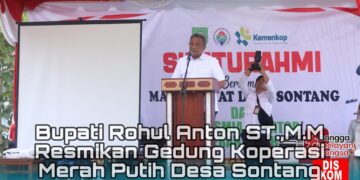 Resmikan Gedung Koperasi Merah Putih Desa Sontang, Anton : Dorong Penguatan Ekonomi Desa