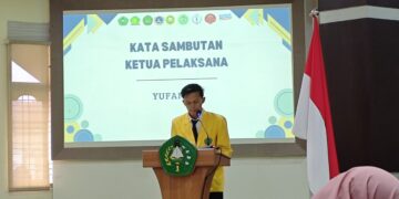 Pelantikan ormawa selingkungan fakultas pendidikan dan vokasi sukses dilaksanakan,Yufandri selaku ketua pelaksana pelantikan