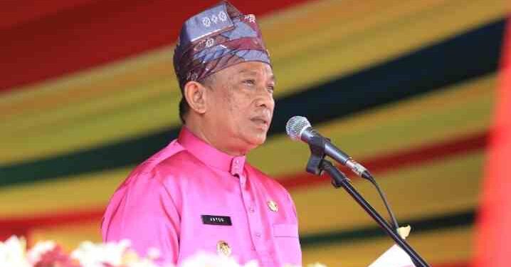 Rintik Hujan Tidak Mengurangi Semangat Kebersamaan Dalam Upacara Peringatan Hari Jadi Kabupetan Rokan Hulu Ke-26