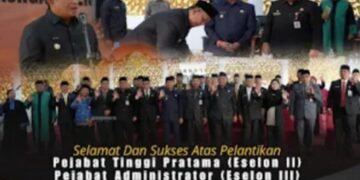 Bupati Rokan Hulu Resmi Lantik Pejabat Eselon II dan III, Suharman Nasution Dipercaya Jabat Kadis Kominfo
