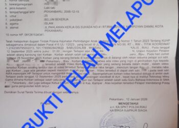 Pelapor Keluhkan Lambannya Penanganan Kasus Dugaan Kejahatan Perlindungan Anak di Polda Riau