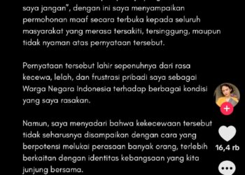 Unggah Pernyataan dan Permohonan Maaf, Dwi Saseyaningtyas Klarifikasi Ucapan Terkait WNI