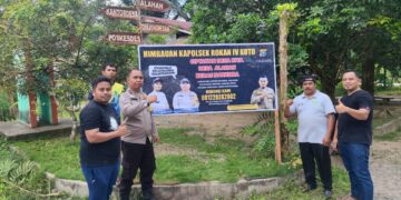 Perangi Narkoba, Polsek Rokan IV Koto Pasang 24 Spanduk Himbauan di Dua Kecamatan