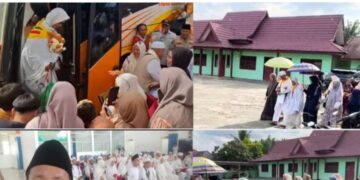 Jemaah Haji Rambah Samo Kloter Terakhir Tiba di Bandara Tuanku Tambusai, Sekda Yusmar Sambut Langsung, Jemaah Titip Terima Kasih ke Bupati-Wabup