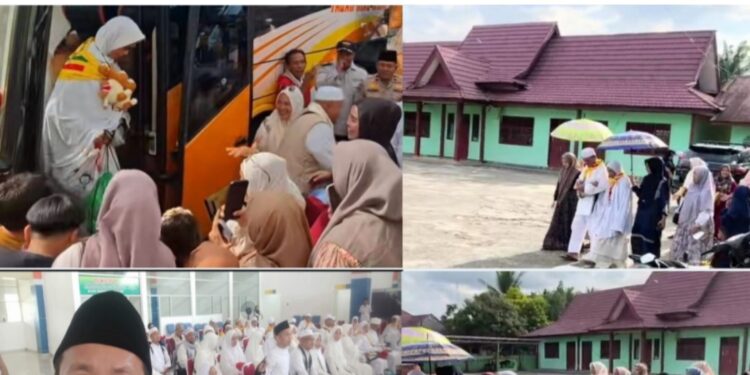 Jemaah Haji Rambah Samo Kloter Terakhir Tiba di Bandara Tuanku Tambusai, Sekda Yusmar Sambut Langsung, Jemaah Titip Terima Kasih ke Bupati-Wabup