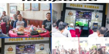 Pererat Sinergi, Polres Rohul Gelar Nobar Piala Dunia FIFA 2026 di Mako Polsek Rambah Bersama Masyarakat
