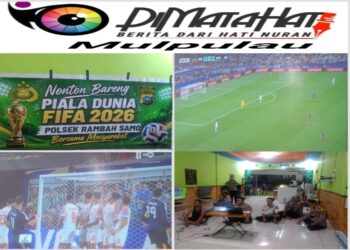 Eratkan Silaturahmi, Polsek Rambah Samo Gelar Nonton Bareng Piala Dunia FIFA 2026 Bersama Masyarakat