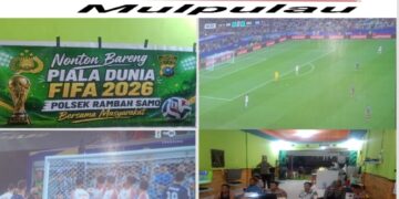 Eratkan Silaturahmi, Polsek Rambah Samo Gelar Nonton Bareng Piala Dunia FIFA 2026 Bersama Masyarakat