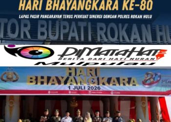 Hadiri Upacara Hari Bhayangkara Ke-80, Lapas Pasir Pengaraian Terus Perkuat Sinergi dengan Polres Rokan Hulu